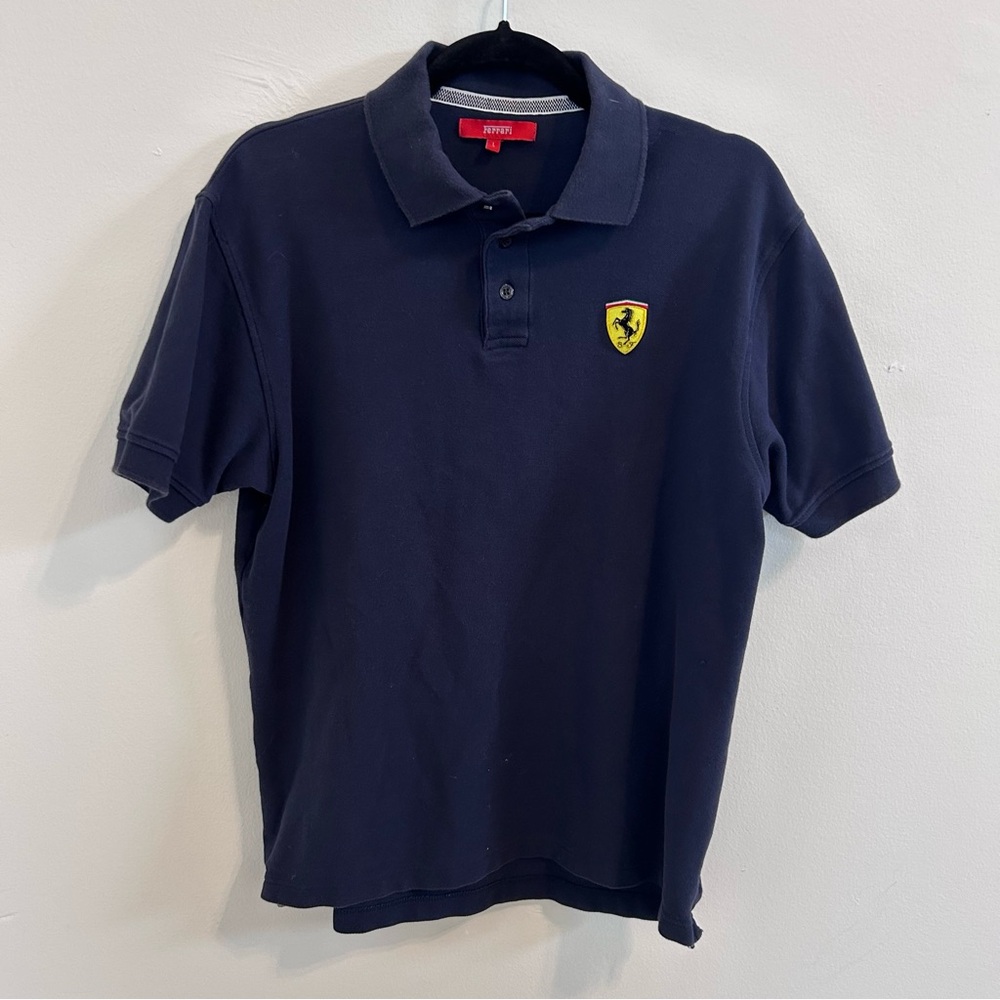 Ferrari Formula One Navy Blue Mens Polo Shirt Size Large Scuderia - Picture 4 of 6